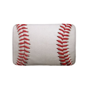 Tapis De Bain Baseball et Softball Classiques Couture Rouge