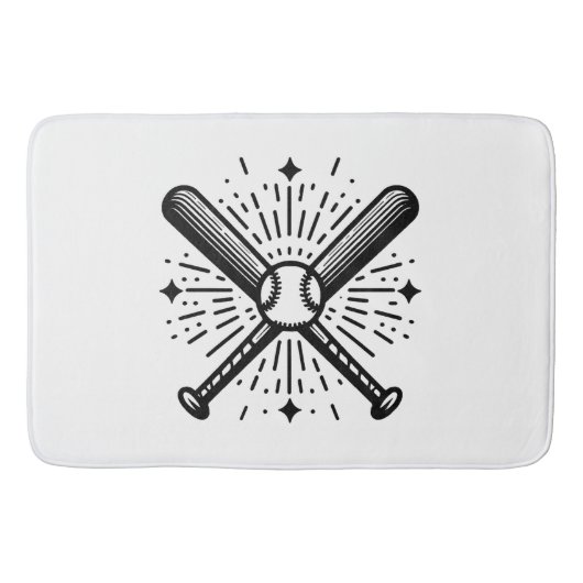 Tapis De Bain baseball vintage (Devant)