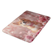 Tapis De Bain Basenji avec des roses - Saint-Valentin (Angle)
