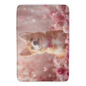 Tapis De Bain Basenji avec des roses - Saint-Valentin (devant Vertical)