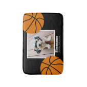 Tapis De Bain Basketball Photo Ajouter votre nom - Peut modifier (Devant (Vertical))