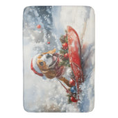 Tapis De Bain Basset Hound Dog in Sledge Let it Neige Noël (devant Vertical)