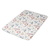 Tapis De Bain Bateau à voile Rose Ancre marine (Angle)