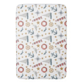 Tapis De Bain Bateau à voile Rose Ancre marine (devant Vertical)