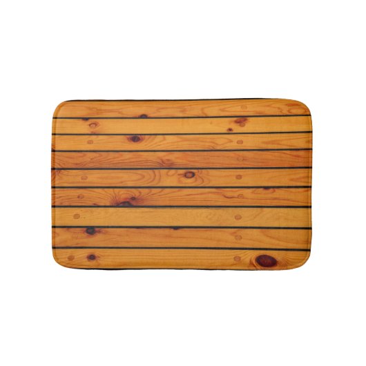 Tapis De Bain Bateau classique en bois marron marine (Devant)