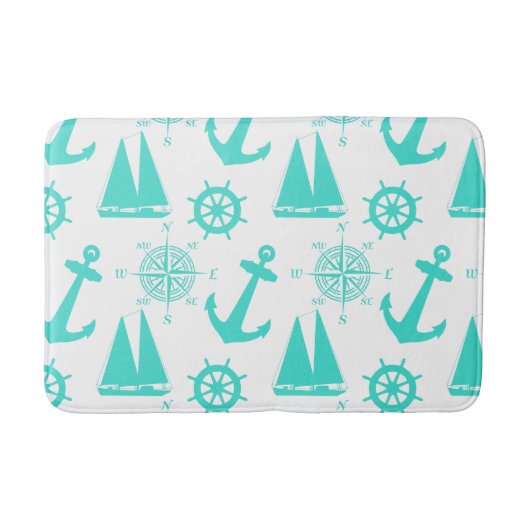 Tapis De Bain Bateau côtier bleu turquoise (Devant)