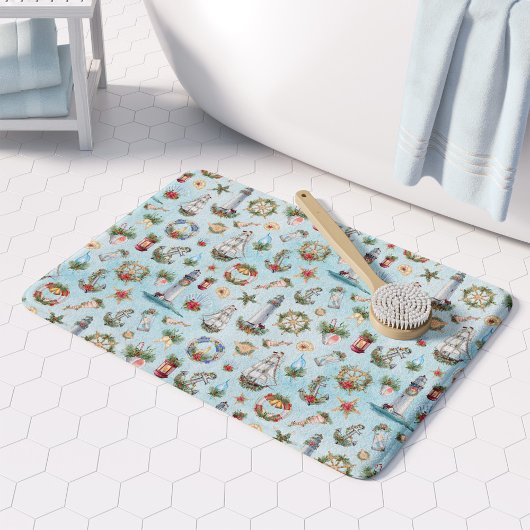 Tapis De Bain Bateau des phares nautiques du littoral de Noël