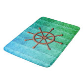 Tapis De Bain Bateau nautique Roue Bois Patiné (Angle)