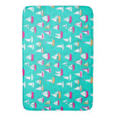 Tapis De Bain Bateaux à voile Motif Rose & Aqua (devant Vertical)