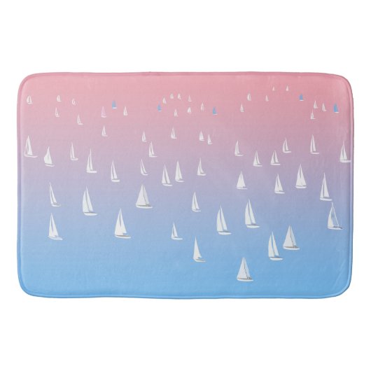 Tapis De Bain Bateaux à voile sur l'océan (Devant)