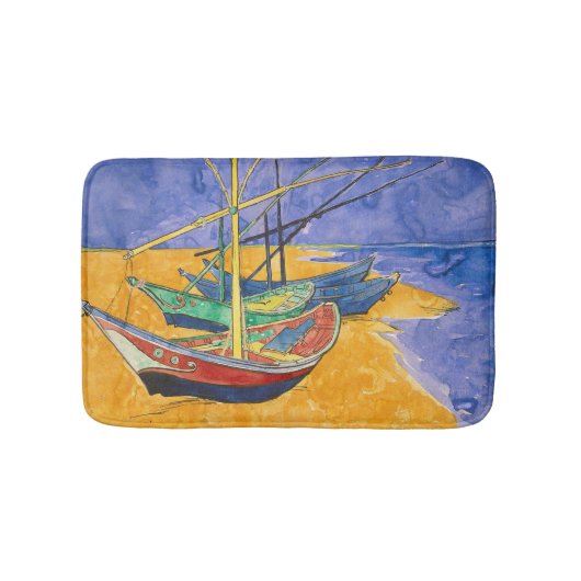 Tapis De Bain Bateaux de Van Gogh Impressionnisme Plage (Devant)