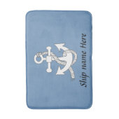 Tapis De Bain Bath Mat - Ancre portant le nom du navire (Devant (Vertical))