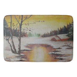 Tapis De Bain Bath Mat Ann Hayes Peinture Scène d'hiver