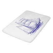 Tapis De Bain Bath mat chic nautique bleu voilier (Angle)