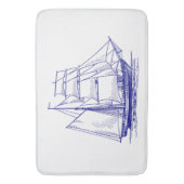 Tapis De Bain Bath mat chic nautique bleu voilier (devant Vertical)