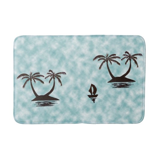 Tapis De Bain Bath Mat - Îles tropicales et Bateau (Devant)