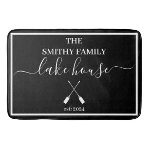 Tapis De Bain Bath Mat - Lake House Noir et blanc