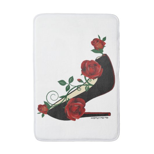 Tapis De Bain Bath Mat - Rose de Stiletto (Devant (Vertical))