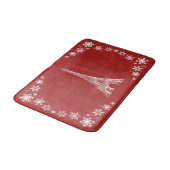 Tapis De Bain Bathmat blanc rouge neige (Angle)