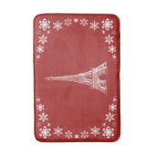 Tapis De Bain Bathmat blanc rouge neige (Devant (Vertical))