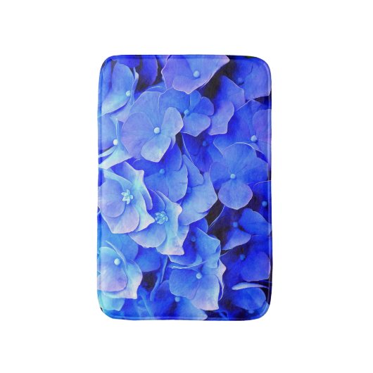 Tapis De Bain Bathmat Bleu Hydrangeas (Devant (Vertical))