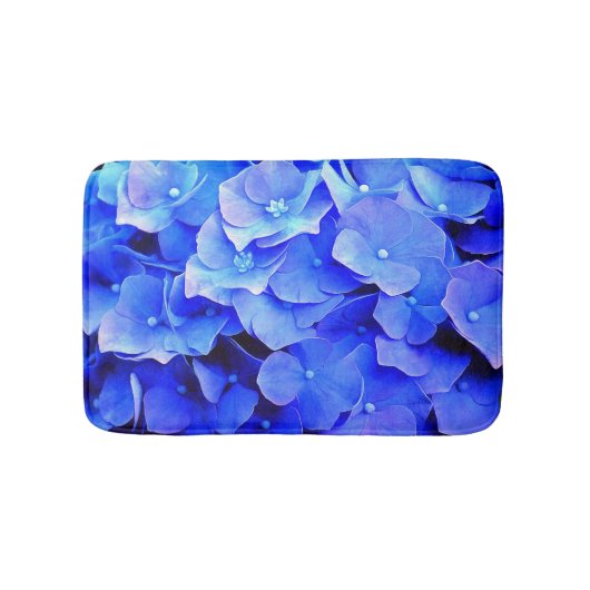 Tapis De Bain Bathmat Bleu Hydrangeas (Devant)