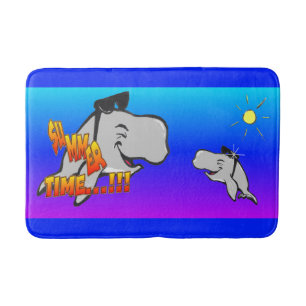 Tapis De Bain Bathmat de caricatures de baleines en été