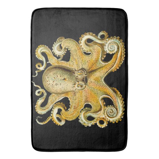 Tapis De Bain Bathmat noir or Octopus (devant Vertical)