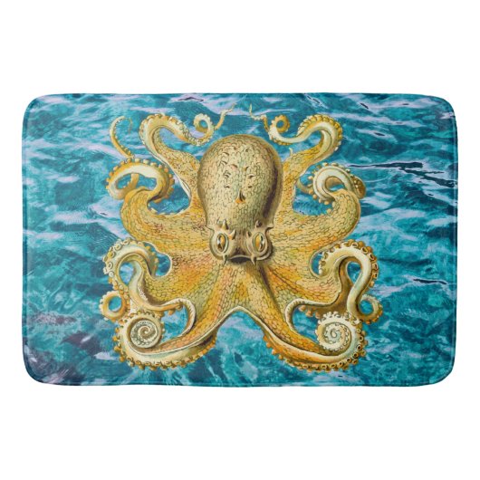 Tapis De Bain Bathmat Retro Gold Octopus eau (Devant)
