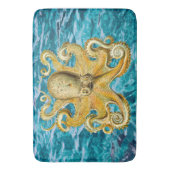 Tapis De Bain Bathmat Retro Gold Octopus eau (devant Vertical)