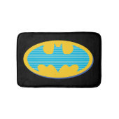 Tapis De Bain Batman | Symbole Cyan Stripes (Devant)