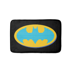 Tapis De Bain Batman   Symbole Cyan Stripes