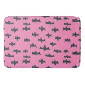 Tapis De Bain Bats d'Halloween roses et noires (Devant)