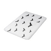 Tapis De Bain Bats noirs et blanc mignon Halloween chic (Angle)