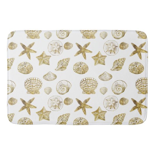 Tapis De Bain Beach Gold White Shells (Devant)