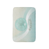 Tapis De Bain Beach House Clam Shell Aqua Blue ID623 (Devant (Vertical))