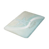 Tapis De Bain Beach House Nautical Starfish Aqua Blue ID623 (Angle)