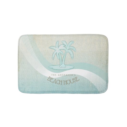 Tapis De Bain Beach House Palm Trees Aqua ID623 (Devant)