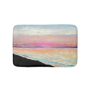 Tapis De Bain Beach Lake Pastel Sunset Art