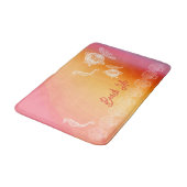 Tapis De Bain Beach Life Aquarelle Tropical Orange Rose (Angle)