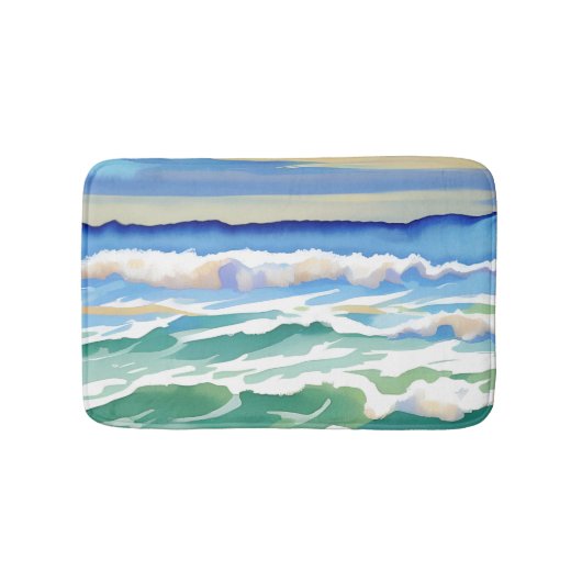 Tapis De Bain Beach Ocean Sea Design 300 Blue Green (Devant)