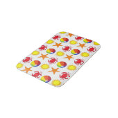 Tapis De Bain Beach Party Beachball Sun Crab Starfish Seashore (Angle)
