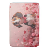 Tapis De Bain Beagle avec des roses - Saint-Valentin (devant Vertical)