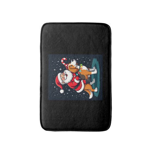 Tapis De Bain Beagle Xmas Éclairage Père Noël équitation Beagle  (Devant (Vertical))