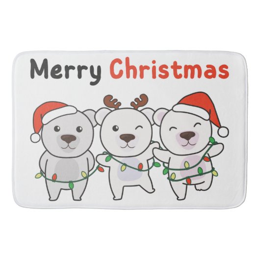 Tapis De Bain Bear Christmas Animals (Devant)