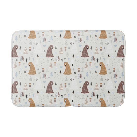Tapis De Bain Bears mignonne dans le Motif Woods (Devant)