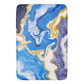 Tapis De Bain Beau Bleu, Or et Blancs comme Eau (devant Vertical)