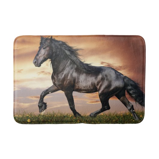 Tapis De Bain Beau Cheval Noir (Devant)