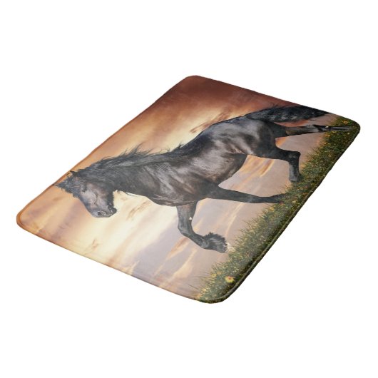 Tapis De Bain Beau Cheval Noir (Angle)