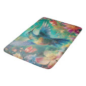 Tapis De Bain Beau colibri entouré de fleurs (Angle)